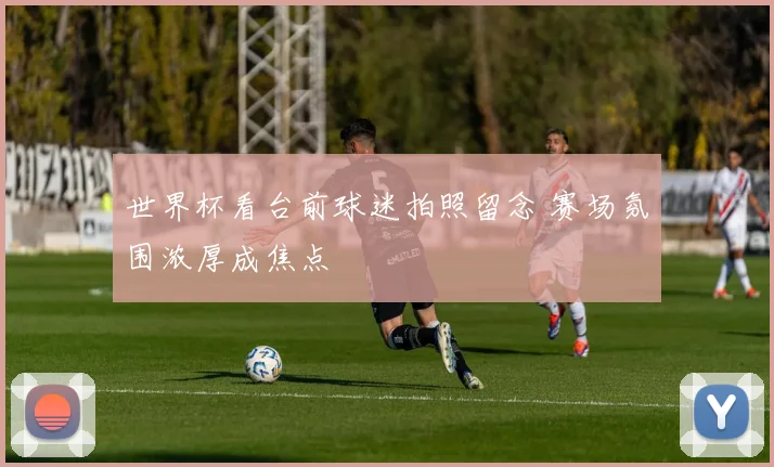 世界杯看台前球迷拍照留念 赛场氛围浓厚成焦点